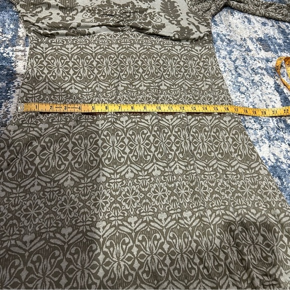 Athleta Gray Brown Hot Creek Burnout Ruched Long Sleeve Mini Dress Size LargeP - Picture 9 of 10